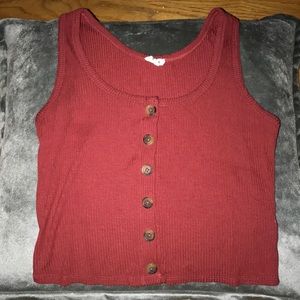 Garage button crop top